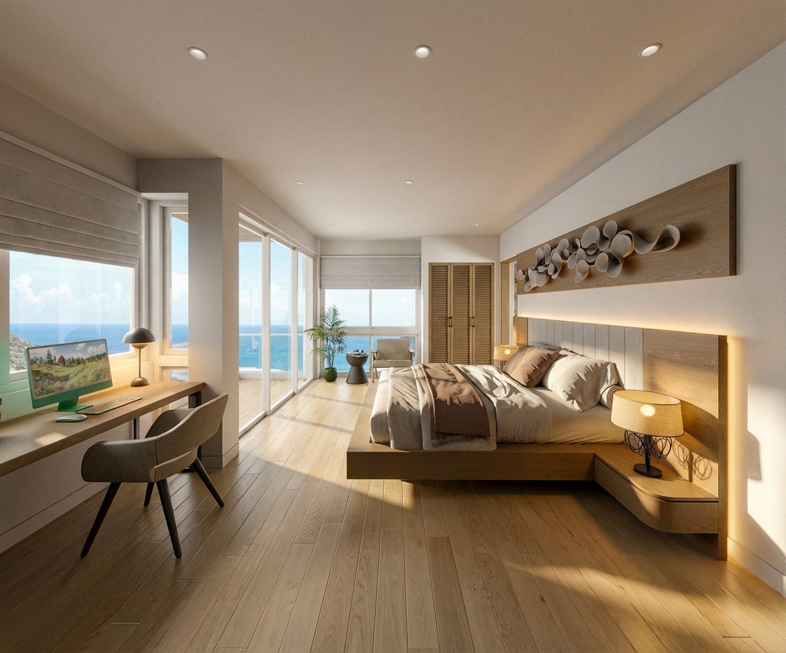 Samudra Villas – Architectural render of 2-bedroom villa with private pool