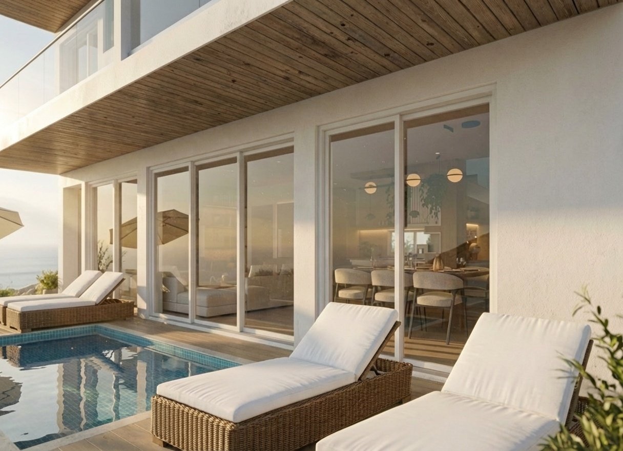 Samudra Villas – Villa exterior with pool deck and ocean panorama, Lombok