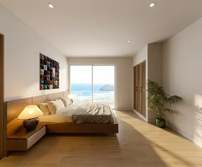 Samudra Villas – Master bedroom render, luxury villa in Lombok
