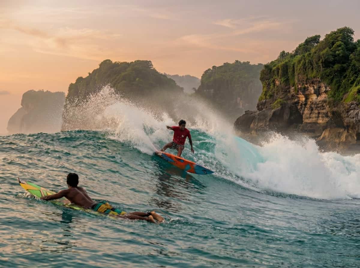 Surf beach in South Lombok